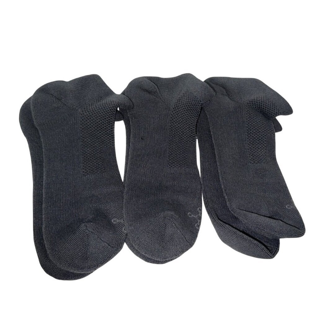 Bombas Black 3 Pair Ankle Size Large Athletic Athleisure Activewear